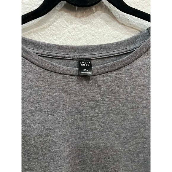 Emery Rose Gray Baby Doll Shirt - Picture 2 of 4